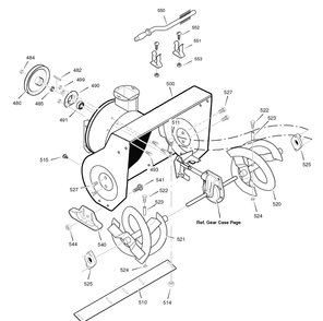 Auger Housing (1736655) Diagram and Parts List for 1695576 2008 Briggs and Stratton Snow Blower
